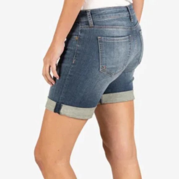 Kut From The Kloth Catherine Mid Rise Boyfriend Short Joyful Wash SZ 2/26 NEW! - Picture 2 of 16
